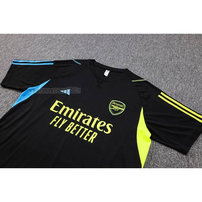 Tuta da Track del Arsenal Manga Corta 2023-2024 Nero - Pantalon Corto